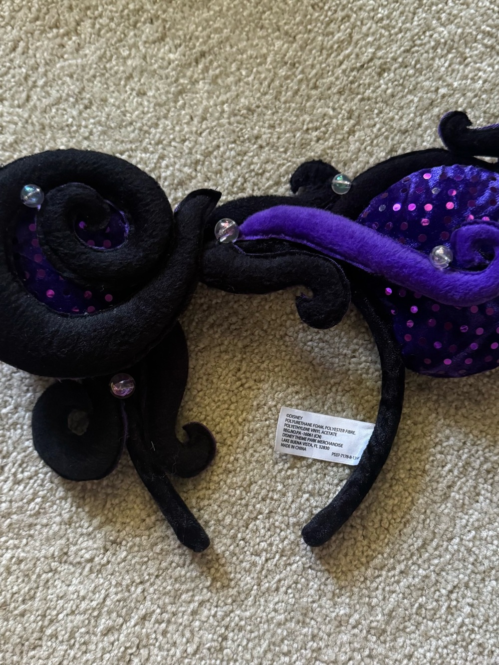 Disney Parks Authentic Disney Villain Sequined Ursula Mickey/Minnie Mouse Ears
